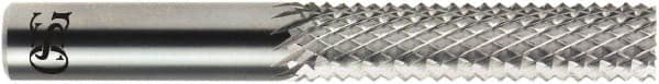 OSG - 1/2" Diam, 1" LOC, Drill Point End, Solid Carbide Diamond Pattern Router Bit - Right Hand Cut, 3" OAL, 1/2" Shank Diam - Caliber Tooling