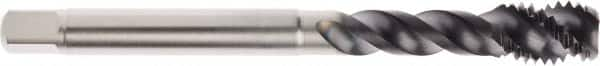 Seco - M12x1.75 Metric 3 Flute 6HX Modified Bottoming Spiral Flute Tap - Powdered Metal, AlTiN Finish, 110mm OAL, Right Hand Flute, Right Hand Thread, H6 - Caliber Tooling