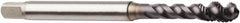 Seco - M8x1.25 Metric 3 Flute 6HX Modified Bottoming Spiral Flute Tap - Powdered Metal, AlTiN Finish, 90mm OAL, Right Hand Flute, Right Hand Thread, H6 - Caliber Tooling