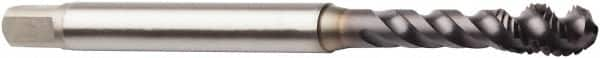 Seco - M10x1.50 Metric 3 Flute 6HX Modified Bottoming Spiral Flute Tap - Powdered Metal, AlTiN Finish, 100mm OAL, Right Hand Flute, Right Hand Thread, H6 - Exact Industrial Supply