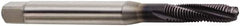 Seco - M8x1.25 Metric 3 Flute 6H Modified Bottoming Spiral Flute Tap - Powdered Metal, TiAlN Finish, 3-15/16" OAL, Right Hand Flute, Right Hand Thread, H6 - Exact Industrial Supply