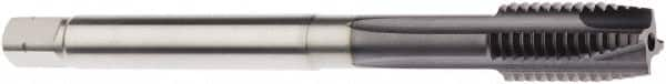 Seco - M22x2.50 Metric 4 Flute 6HX Modified Bottoming Spiral Flute Tap - Powdered Metal, AlTiN Finish, 140mm OAL, Right Hand Flute, Right Hand Thread, H6 - Exact Industrial Supply