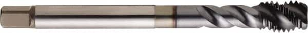 Seco - M20x2.50 Metric 4 Flute 6H Modified Bottoming Spiral Flute Tap - Cobalt, TiCN Finish, 5.5118" OAL, Right Hand Flute, Right Hand Thread, H6 - Exact Industrial Supply