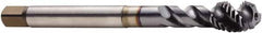 Seco - M12x1.75 Metric 3 Flute 6H Modified Bottoming Spiral Flute Tap - Cobalt, TiCN Finish, 4.3307" OAL, Right Hand Flute, Right Hand Thread, H6 - Caliber Tooling