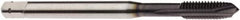 Seco - M1.6x0.35 Metric, 2 Flute, AlTiN Finish, Powdered Metal Spiral Point Tap - Plug Chamfer, Right Hand Thread, 1.5748" OAL, 0.2756" Thread Length, 2.5mm Shank Diam, 6HX Class of Fit - Exact Industrial Supply