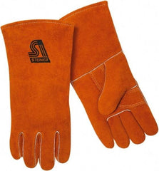 Steiner - Size XS Foam Lined Cowhide Welding Glove - 14" OAL, Wing Thumb - Caliber Tooling