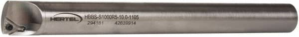 Hertel - 1.105" Min Bore Diam, 10" OAL, 1" Shank Diam, HBBS Indexable Boring Bar - 8" Max Bore Depth, TD.., TP.. Insert, Screw Holding Method - Caliber Tooling