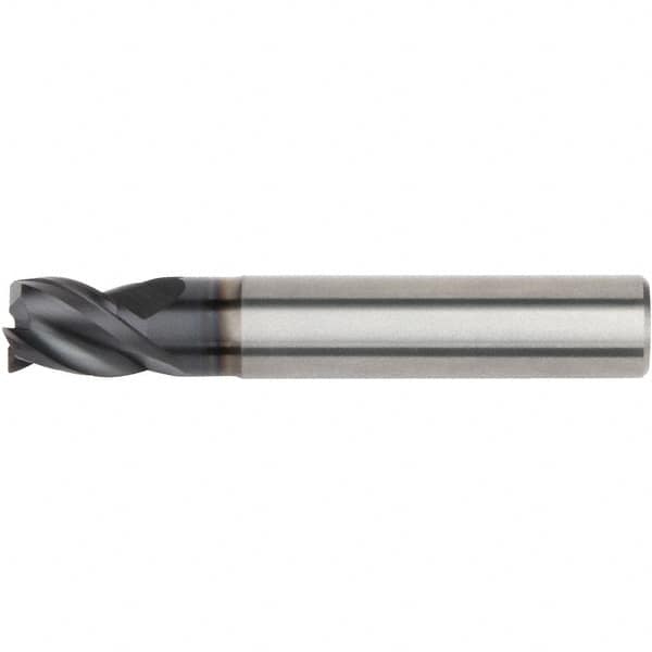 Kennametal - 0.5394" Mill Diam, 0.5512" LOC, 3 Flute Solid Carbide Keyway End Mill - Spiral Flute, AlTiN Finish, 14mm Shank Diam, 75mm OAL, 38° Helix, Centercutting - Caliber Tooling