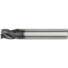 Kennametal - 0.5394" Mill Diam, 0.5512" LOC, 3 Flute Solid Carbide Keyway End Mill - Spiral Flute, AlTiN Finish, 14mm Shank Diam, 75mm OAL, 38° Helix, Centercutting - Caliber Tooling