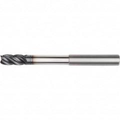 Kennametal - 12mm, 4 Flute, Single End, Solid Carbide, Corner Chamfer End Mill - 125mm OAL, 38° Helix, Right Hand Flute, 24mm LOC, Right Hand Cut, 73mm Extended Reach - Caliber Tooling