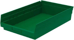 Akro-Mils - 292 Lb. Load Capacity, 17-7/8" Deep, Green Hopper Shelf Bin - 4" High x 11-1/8" Wide x 17-7/8" Long - Caliber Tooling