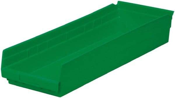 Akro-Mils - 346 Lb. Load Capacity, 23-5/8" Deep, Green Hopper Shelf Bin - 4" High x 8-3/8" Wide x 23-5/8" Long - Caliber Tooling