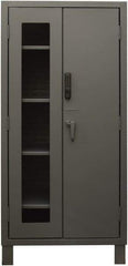 Durham - 4 Shelf Locking Storage Cabinet - Steel, 36" Wide x 24" Deep x 78" High, Gray - Caliber Tooling