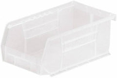 Akro-Mils - 10 Lb. Load Capacity, 7-3/8" Deep, Clear Polymer Hopper Stacking Bin - 3" High x 4-1/8" Wide x 7-3/8" Long - Caliber Tooling