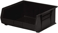 Akro-Mils - 75 Lb. Load Capacity, 14-3/4" Deep, Black Polymer Hopper Stacking Bin - 7" High x 16-1/2" Wide x 14-3/4" Long - Caliber Tooling