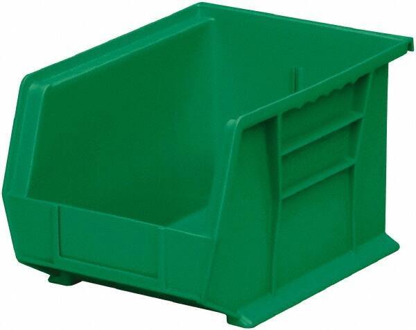 Akro-Mils - 50 Lb. Load Capacity, 10-3/4" Deep, Green Polymer Hopper Stacking Bin - 7" High x 8-1/4" Wide x 10-3/4" Long - Caliber Tooling