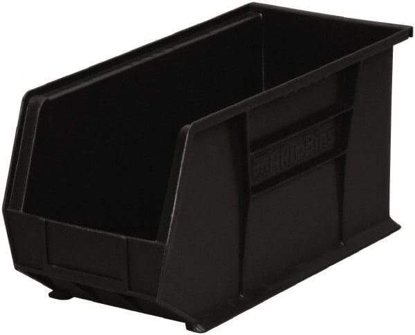 Akro-Mils - 60 Lb. Load Capacity, 18" Deep, Black Polymer Hopper Stacking Bin - 9" High x 8-1/4" Wide x 18" Long - Caliber Tooling