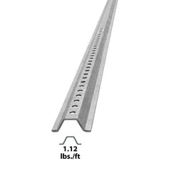 Nucor - 8' High, Galvanized Traffic Sign Post - Steel, 3/8" Hole Diam, Silver - Caliber Tooling