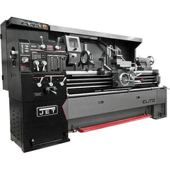 Jet - 17" Swing, 40" Between Centers, 230/460 Volt, Triple Phase Engine Lathe - 5MT Taper, 7-1/2 hp, 36 to 1,800 RPM, 3-1/8" Bore Diam, 44" Deep x 68" High x 94" Long - Caliber Tooling