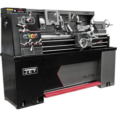 Jet - 14" Swing, 40" Between Centers, 230 Volt, Single Phase Engine Lathe - 5MT Taper, 3 hp, 30 to 2,200 RPM, 1-1/2" Bore Diam, 30" Deep x 58" High x 77" Long - Caliber Tooling