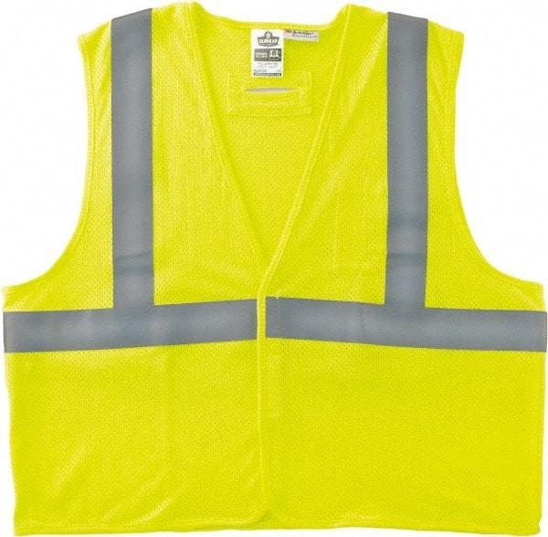 Ergodyne - Size 2X/3XL Flame Resistant/Retardant Lime Mesh General Purpose Vest - 52 to 58" Chest, ANSI/ISEA 107, Hook & Loop Closure, 2 Pockets, Polyester - Caliber Tooling