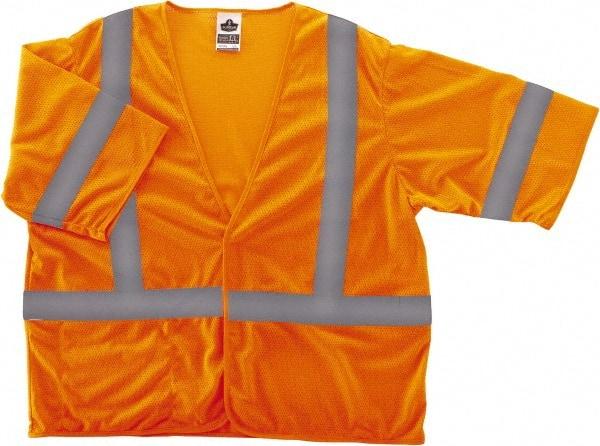 Ergodyne - Size 4X/5XL High Visibility Orange Mesh General Purpose Vest - 58 to 64" Chest, ANSI/ISEA 107, Hook & Loop Closure, 1 Pocket, Polyester - Caliber Tooling