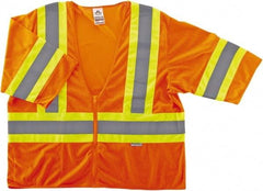 Ergodyne - Size 4X/5XL High Visibility Orange Mesh General Purpose Vest - 58 to 64" Chest, ANSI/ISEA 107, Zipper Closure, 1 Pocket, Polyester - Caliber Tooling