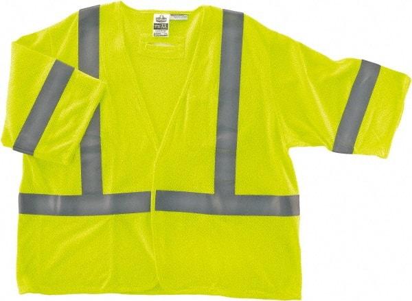 Ergodyne - Size 4X/5XL Flame Resistant/Retardant Lime Mesh General Purpose Vest - 58 to 64" Chest, ANSI/ISEA 107, Hook & Loop Closure, 2 Pockets, Polyester - Caliber Tooling