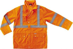 Ergodyne - Size XL Cold Weather & High Visibility Jacket - Orange, Polyester, Zipper, Snaps Closure - Caliber Tooling