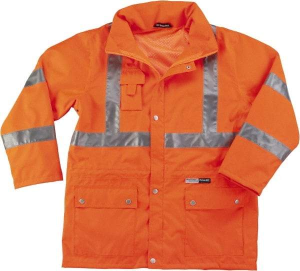 Ergodyne - Size M High Visibility Jacket - Orange, Polyester, Zipper, Snaps Closure - Caliber Tooling