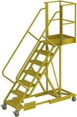 TRI-ARC - 112" 7 Step Configurable Cantilever Ladder - Supported, 300 Lb Capacity, 70" Platform Height, 30" Base Width x 81" Base Depth, Perforated Tread - Caliber Tooling