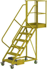 TRI-ARC - 102" 6 Step Configurable Cantilever Ladder - Unsupported, 300 Lb Capacity, 60" Platform Height, 30" Base Width x 72" Base Depth, Perforated Tread - Caliber Tooling