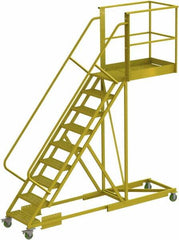 TRI-ARC - 132" 9 Step Configurable Cantilever Ladder - Supported, 300 Lb Capacity, 90" Platform Height, 30" Base Width x 117" Base Depth, Serrated - Caliber Tooling