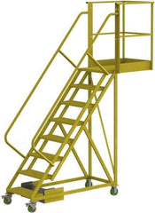 TRI-ARC - 122" 8 Step Configurable Cantilever Ladder - Unsupported, 300 Lb Capacity, 80" Platform Height, 30" Base Width x 99" Base Depth, Serrated - Caliber Tooling