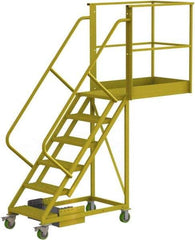 TRI-ARC - 102" 6 Step Configurable Cantilever Ladder - Unsupported, 300 Lb Capacity, 60" Platform Height, 30" Base Width x 92" Base Depth, Serrated - Caliber Tooling