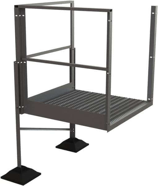 TRI-ARC - 30" 3 Step Turn Platform - Rooftop, 500 Lb Capacity, 30" Platform Height, 52-3/4" Base Width x 40" Base Depth, Serrated - Caliber Tooling