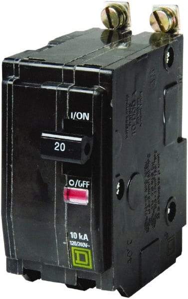 Square D - 20 Amp, 240 VAC, 2 Pole, Bolt On Miniature Circuit Breaker - 14-8 AWG - Caliber Tooling