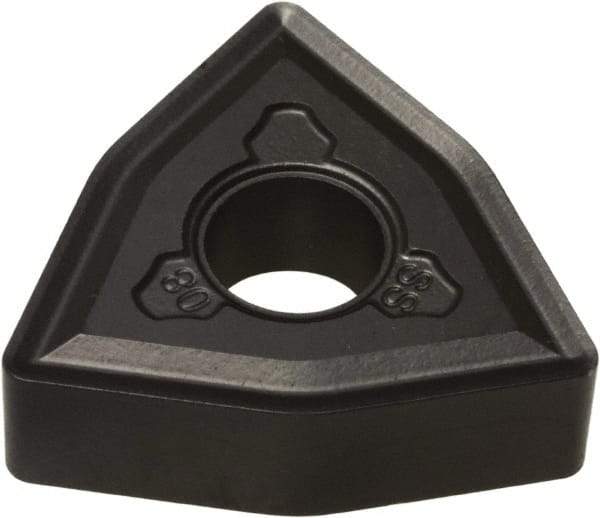 Hertel - WNMG332 AS Grade HC1250T Carbide Turning Insert - 80° Trigon, 3/8" Inscr Circle, 3/16" Thick, 1/32" Corner Radius - Caliber Tooling