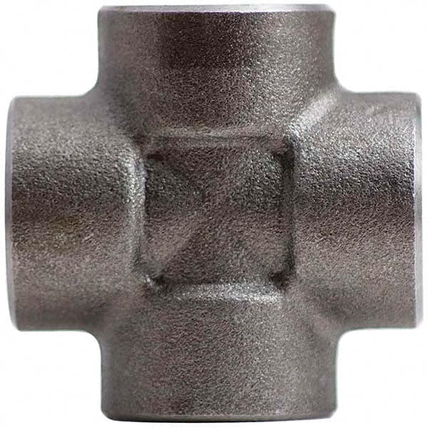 Merit Brass - Black Pipe Fittings; Type: Cross ; Fitting Size: 3/4 (Inch); End Connections: Female NPT ; Classification: 3000 ; Material: Carbon Steel ; Finish/Coating: Mill/Oil - Exact Industrial Supply