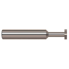 Woodruff Keyseat Cutter: 0.187″ Cut Dia, 0.031″ Cut Width, 3/16″ Shank Dia, Straight Tooth 2″ OAL, 4 Teeth, Solid Carbide