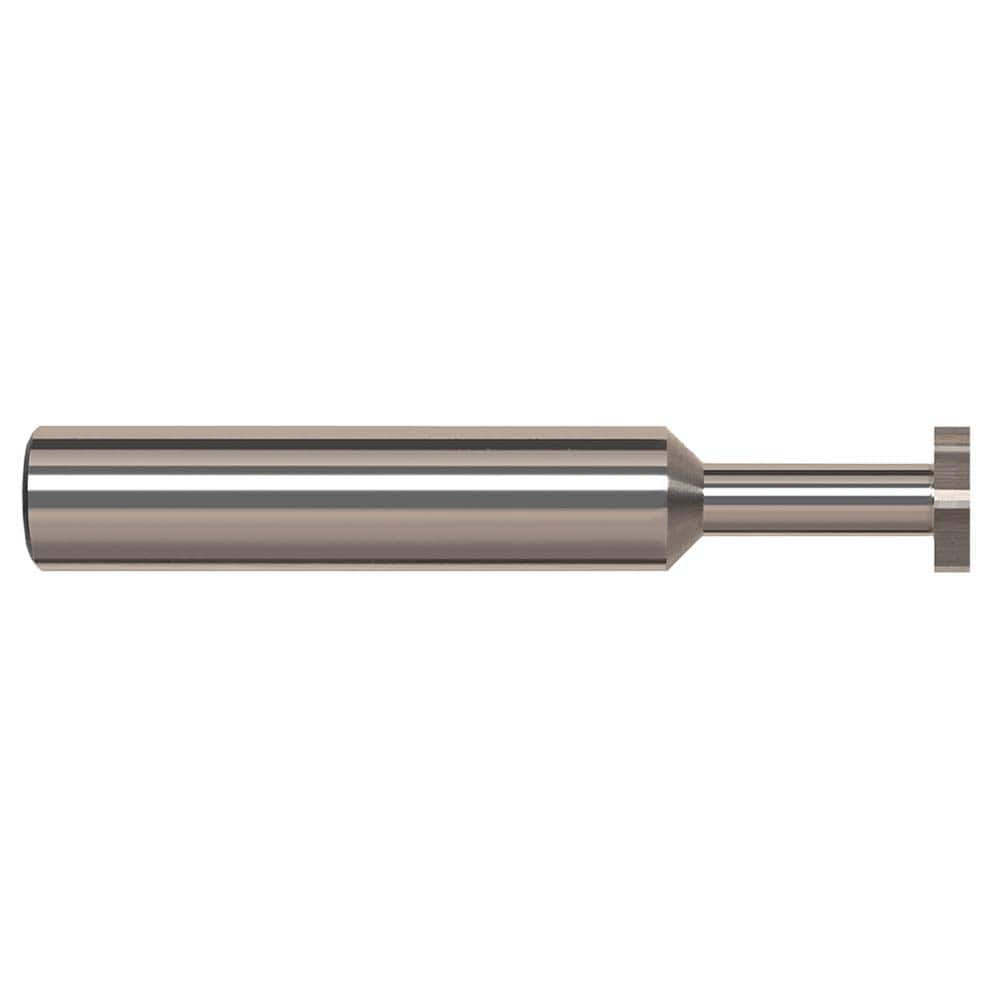 Woodruff Keyseat Cutter: 0.25″ Cut Dia, 0.062″ Cut Width, 1/4″ Shank Dia, Straight Tooth 2-1/2″ OAL, 4 Teeth, Solid Carbide