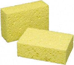 Ability One - 5-3/4" Long x 1-3/4" Wide x 1" Thick Scouring Sponge - Non-Abrasive, Yellow - Caliber Tooling