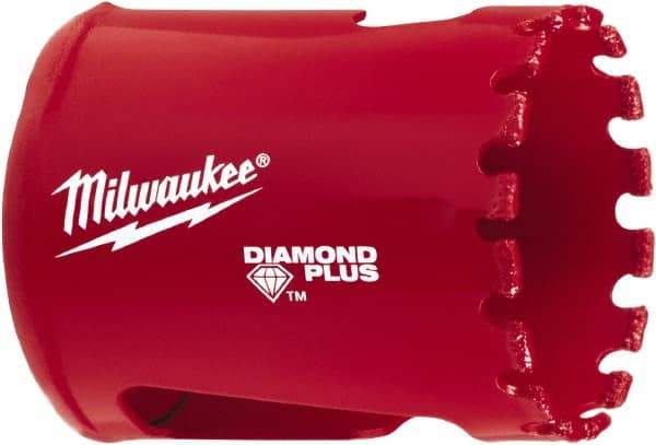 Milwaukee Tool - 1-1/2" Diam, 1-1/2" Cutting Depth, Hole Saw - Diamond Grit Saw, Continuous Edge - Caliber Tooling