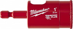 Milwaukee Tool - 1" Diam, 1-1/2" Cutting Depth, Hole Saw - Diamond Grit Saw, Continuous Edge - Caliber Tooling