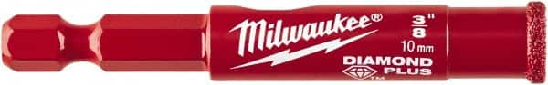 Milwaukee Tool - 3/8" Diam, 1-1/2" Cutting Depth, Hole Saw - Diamond Grit Saw, Continuous Edge - Caliber Tooling