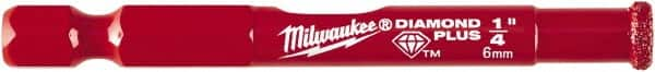 Milwaukee Tool - 1/4" Diam, 1-1/2" Cutting Depth, Hole Saw - Diamond Grit Saw, Continuous Edge - Caliber Tooling