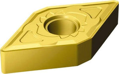 Sandvik Coromant - DNMG432 SM Grade S05F Carbide Turning Insert - TiCN/Al2O3/TiN Finish, 55° Diamond, 1/2" Inscr Circle, 3/16" Thick, 1/32" Corner Radius - Caliber Tooling