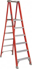 Louisville - 2 Steps, 2' High, Type IA Rating, Fiberglass Platform Ladder - Caliber Tooling