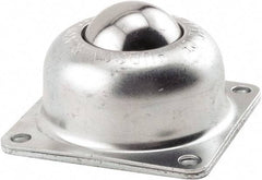 Hudson Bearing - 1-1/2 Inch Diameter, Square, Stainless Steel Ball Transfer - 1.1875 Inch Mount Height, 250 Lb. Capacity - Caliber Tooling