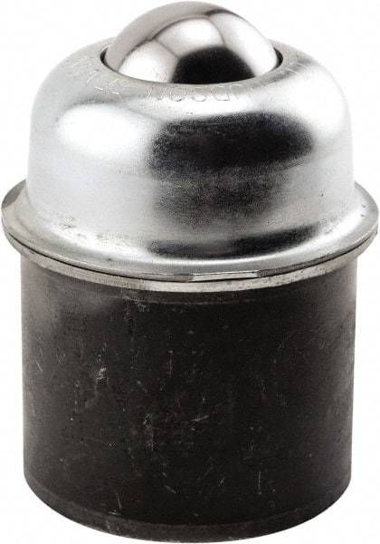 Hudson Bearing - 1-1/2 Inch Diameter, Round, Stainless Steel Ball Transfer - 3 Inch Overall Diameter, 1.8125 Inch Mount Height, 250 Lb. Capacity - Caliber Tooling